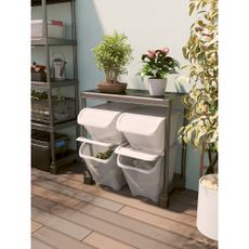 Biely plastový úložný box s vekom 55x39x46 cm All In Box – KIS