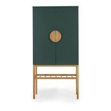 Zelený príborník s nohami z dubového dreva Tento Scoop, výška 162 cm