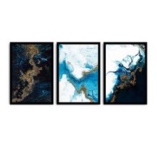 Wallity Súprava obrazov Eden 36x51 cm 3 ks modrá