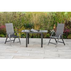 Gardenson ZÁHRADNÝ STÔL, kov, sklo, 80-120/75,5/70 cm80-120/75,5/70 cm