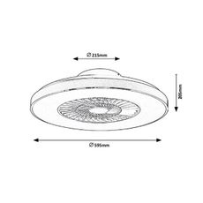 Rabalux - LED Stmievateľné stropné svietidlo s ventilátorom LED/40W/230V + DO