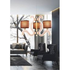 LED Luster na lanku AMBROSIA 3xE14/40W/230V + LED/18,4W medená