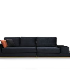 Hanah Home 4-miestna pohovka Line s odkladacím stolíkom 320 cm čierna