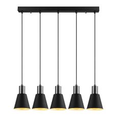 Čierne závesné svietidlo pre 5 žiaroviek Opviq lights Kem