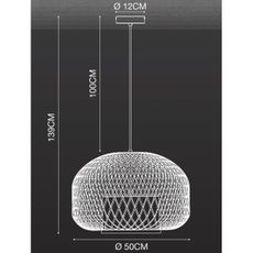 Nordlux - Luster na lanku HISOKA 1xE27/40W/230V čierna/bambus