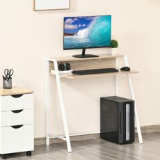 Kancelársky PC stôl 84 x 45 x 85 cm | biela + dub