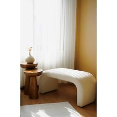 Atypický luxusný puf Fitilli z plyšovej látky 106 x 46 cm, biela