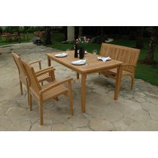 Deokork Záhradný pevný stôl obdĺžnik HARMONY 150x90 cm (teak)