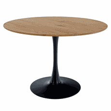 Jedálenský stôl, okrúhly, dub/čierna, priemer 110 cm, REVENTON NEW