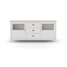 Biela nízka komoda z borovicového dreva 180x80 cm Misti – Marckeric