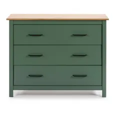 Zelená/v prírodnej farbe nízka komoda z borovicového dreva 100x80 cm Miranda – Marckeric