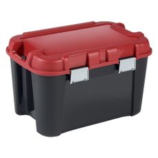 Červeno-čierny plastový úložný box s vekom 59x39,5x36 cm Totem – Curver