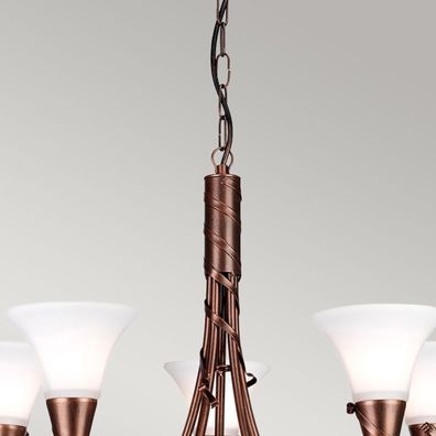 Elstead EM5-COPPER - Luster na reťazi EMILY 5xE14/40W/230V