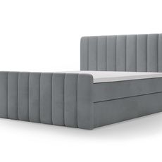 Čalúnená boxspring posteľ Magic s predným panelom 140x200 - tmavosivá