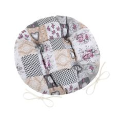 Bellatex Sedák DITA okrúhly prešívaný Patchwork love, 40 cm