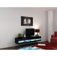 CAMA MEBLE Vigo New 180 tv stolík na stenu čierna / čierny lesk