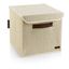 Béžový látkový úložný box s vekom 30x30x30 cm – Mioli Decor