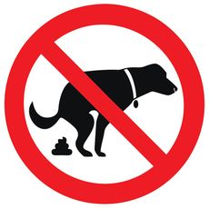 Informačná nálepka – Zákaz venčenia psov (symbol)