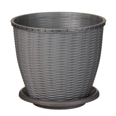 Kvetináč RATTAN  6 L sivý