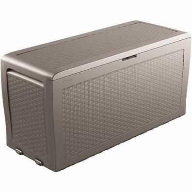 Keter Záhradný úložný box Samoa Rattan sivá, 270 l, 117 x 57 x 45 cm
