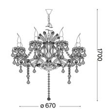Ideal Lux - Krištáľový luster na reťazi NAPOLEON 8xE14/40W/230V pr. 67 cm chróm