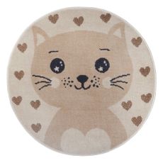 Béžový detský koberec ø 140 cm Cat – Hanse Home