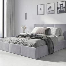 BMS GROUP Čalúnená posteľ HILTON 160x200cm výklopná sivá