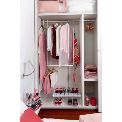 Vákuový plastový úložný box na oblečenie 65x45x27 cm Pink Edition – Compactor
