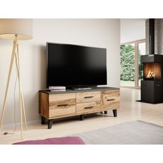 CAMA MEBLE Lotta 140 2D2S tv stolík dub wotan / čierna