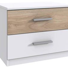 Carryhome NOČNÝ STOLÍK, biela, farba duba, hikória, 52/40/38 cm