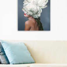 Hanah Home Obraz WOMAN WITH WHITE FLOWER 50x70 cm