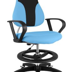 Detská rastúca stolička Neoseat KINDER — látka, čierna / svetlo modrá