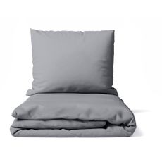 Sivé predĺžené obliečky na dvojlôžko z mikrosaténu 200x220 cm Basic – Bonami Essentials