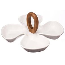 DekorStyle Porcelánová delená miska biela