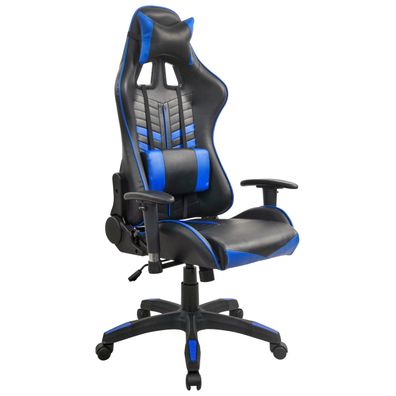 Carryhome HERNÁ STOLIČKA, kožený vzhľad, modrá, čierna