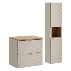 Comad Koupelnová sestava Viva Cashmere I s deskou a skříňkami 60 cm kašmírová/dub artisan