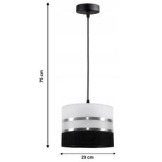 Luster na lanku CORAL 1xE27/60W/230V čiernobiela