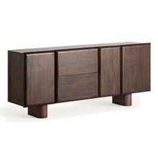 Estila Art deco masívna komoda Craigh tmavohnedé mango 180cm