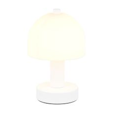 Biela stolová lampa so skleneným tienidlom (výška 19 cm) Glenn – Trio