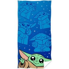 Bavlnená plážová osuška Star Wars - motív Baby Yoda Galaxie Grogu - 100% bavlna - 70 x 140 cm