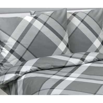 Bellatex Saténové povlečení Káro šedá , 140 x 220cm, 70 x 90 cm, 140 x 220 cm, 70 x 90 cm