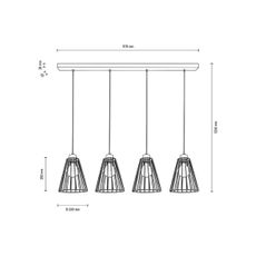 Spot-Light 13114404 - Luster na lanku ORAZIO 4xE27/60W/230V dub