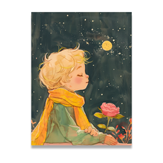 Benlemi Obraz na plátne na stenu do detskej izby MALÝ PRINC a hviezdy Zvoľte rozmer: 30 x 30 cm