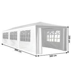 KONDELA Tekno New Typ 3 záhradný stan 300x900 cm biela