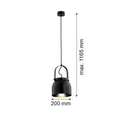 Argon 8281 - Luster na lanku LOGAN 1xE27/15W/230V pr. 20 cm čierna