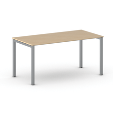 Stôl PRIMO SQUARE so sivostriebornou podnožou 1600 x 800 x 750 mm, buk