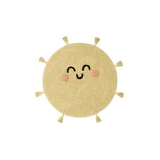 Žltý prateľný ručne tkaný bavlnený detský koberec ø100 cm You're My Sunshine – Lorena Canals