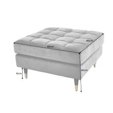 Taburetka Velvet Cozy 80cm grey velvet