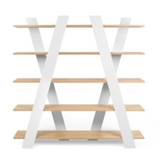 Biela knižnica TemaHome Wind Oak