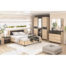 NABBI Verify LB-160 manželská posteľ s roštom 160x200 cm dub sonoma / wenge